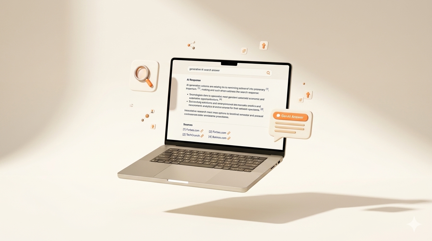 AI-zoekresultaat met een gegenereerd antwoord en bronvermeldingen